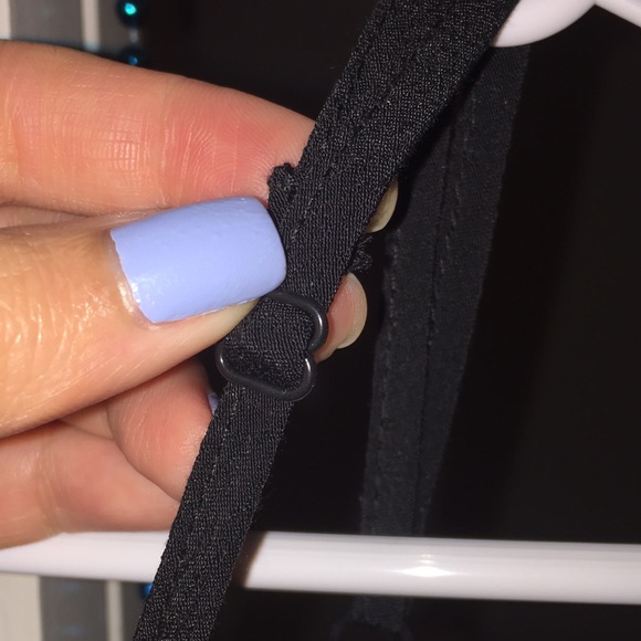 Black Laced Up Crisscross Top with Slit - Picture 4 of 5